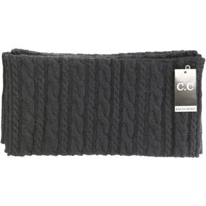 C.C Exclusive-Black Label Cable Knit Cc Infinity Scarf