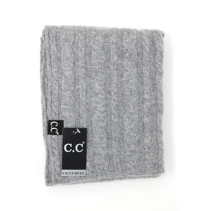 C.C Exclusive-Black Label Cable Knit Cc Infinity Scarf