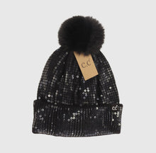 Load image into Gallery viewer, C.C Sequin Beanie with Pom