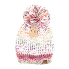Load image into Gallery viewer, C.C Fuzzy Lined Multicolored Yarn Pom Beanie