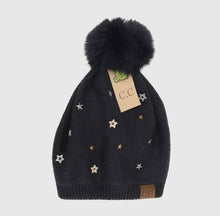 Load image into Gallery viewer, C.C Star Studded Pom Beanie