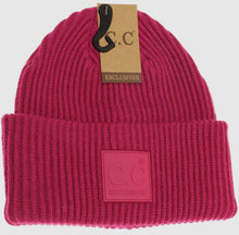 Load image into Gallery viewer, C.C Ribbed Rubber Patch Beanie