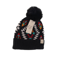 Load image into Gallery viewer, C.C Baby Aztec Fur Pom Beanie
