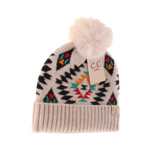 Load image into Gallery viewer, C.C Baby Aztec Fur Pom Beanie