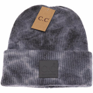 C.C Tie Dye Beanie with Rubber Patch